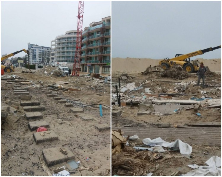 Разрушиха голям плажен ресторант в Слънчев бряг СНИМКИ