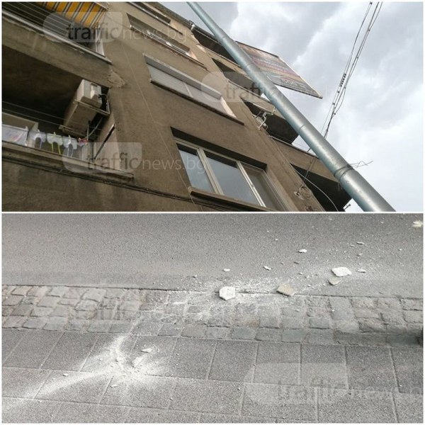 Мазилка в центъра на Пловдив едва не уби жена, собствениците на сградата нехаят СНИМКИ