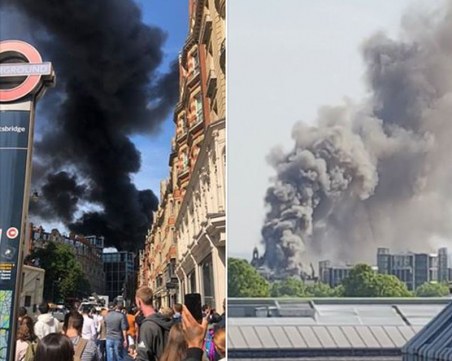 Гори хотел в центъра на Лондон! 120 пожарникари гасят огъня ВИДЕО