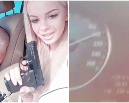Сузанита в нова издънка! Фучи с 200 км по магистралата и размята пистолет СНИМКИ