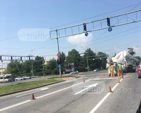 Основен булевард в Тракия грейва с нова маркировка, движението е ограничено СНИМКИ
