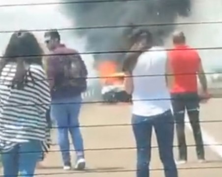 Кола пламна като факла на АМ 