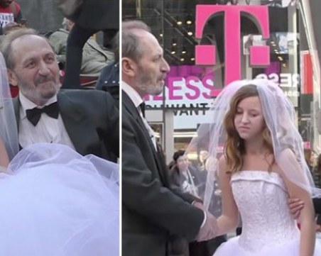 Той е на 65, тя на 12! Как реагират хората отстрани на брака им ВИДЕО