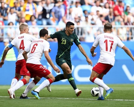 Брилянтен гол и видеодузпа на мача Дания - Австралия ВИДЕО