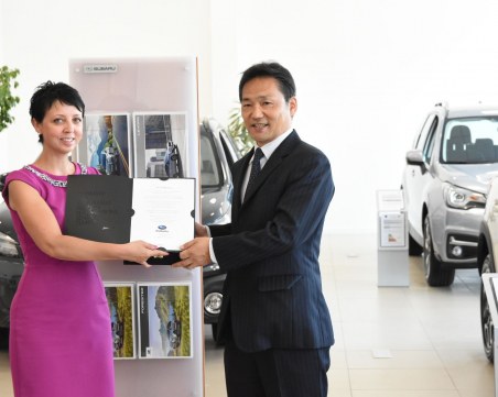 Висшият мениджмънт на Subaru  в Пловдив за откриването на новия шоурум на японската марка