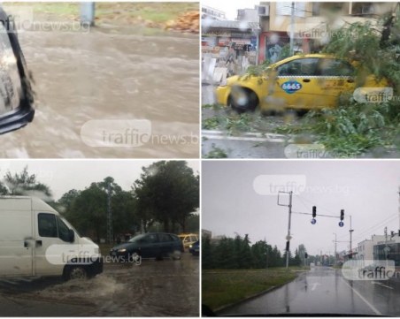 Мокро! Дъждът в Пловдив се занаити - няма намерение да спира! ОБЗОР