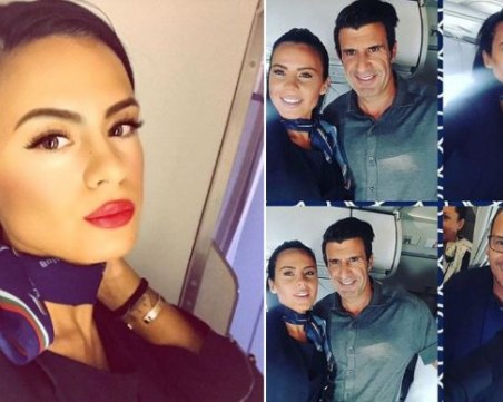 Гаджето на Криско отново стана стюардеса, щракна се с легенди на “Реал“ СНИМКИ