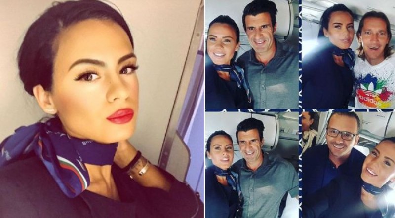 Гаджето на Криско отново стана стюардеса, щракна се с легенди на “Реал“ СНИМКИ