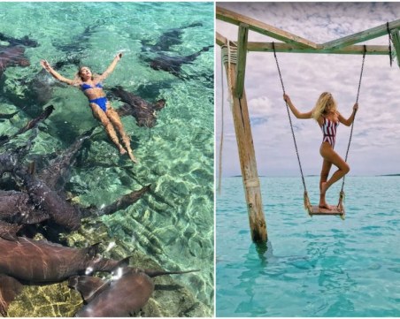 Акула едва не отхапа ръката на моделка, докато позира за снимки СНИМКИ