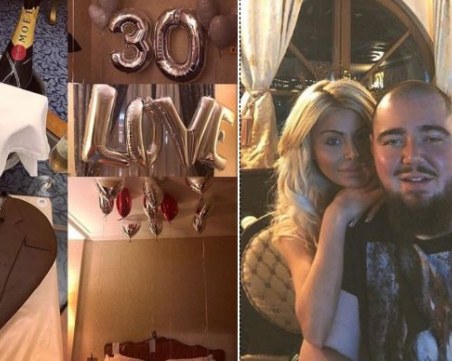 Светлана Гущерова зарадва своя любим с балони, торта и Моет за рождения му ден СНИМКИ