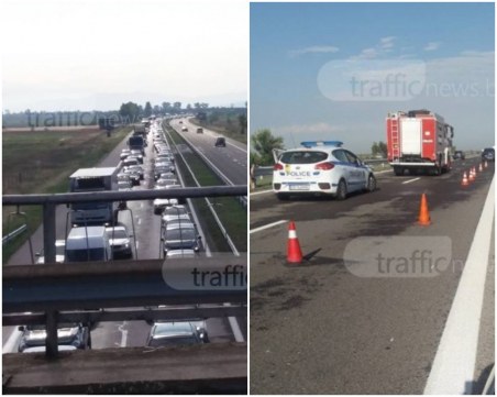 Адско задръстване на магистрала “Тракия“, пловдивчани чакат с часове ВИДЕО и СНИМКИ