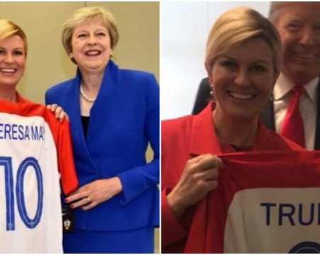 Тръмп и Тереза Мей вече са фенове на отбора на Хърватия СНИМКИ