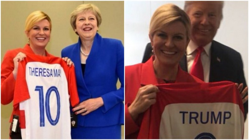 Тръмп и Тереза Мей вече са фенове на отбора на Хърватия СНИМКИ