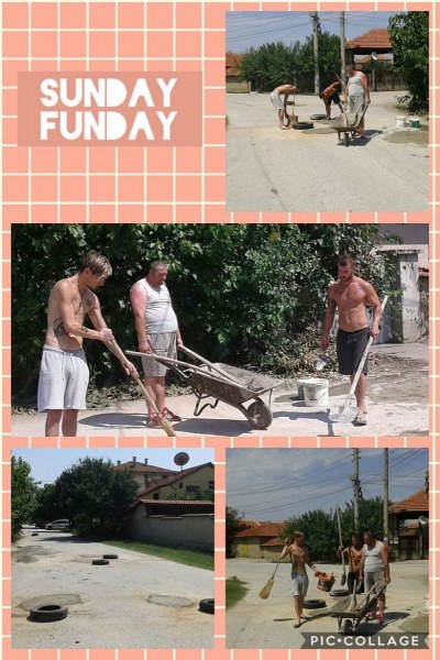 Три момчета от пловдивско село сами запълниха дупките по улицата си СНИМКИ