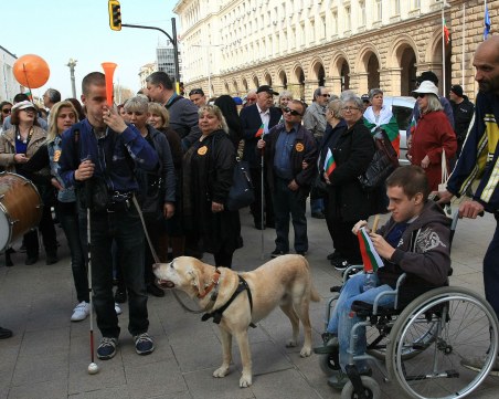 Майки на деца с увреждания и представителни организации протестират пред НС
