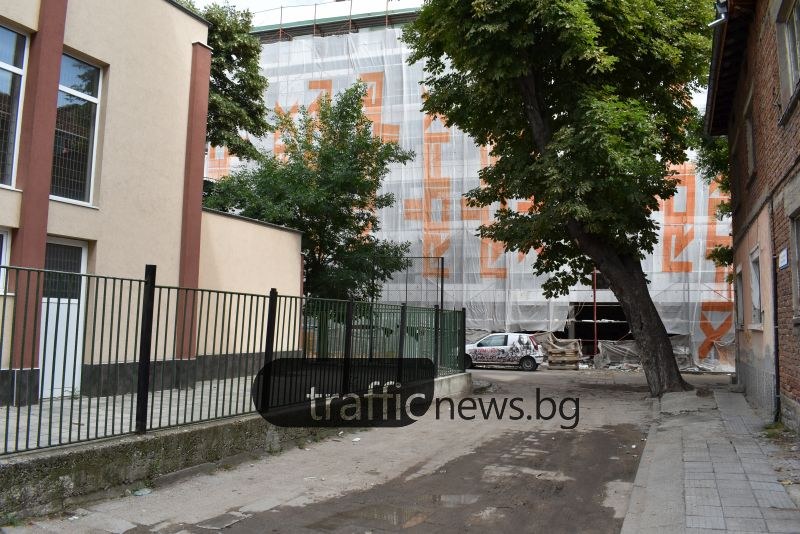 Дърво заплашва да рухне върху пешеходци и автомобили в Пловдив СНИМКИ