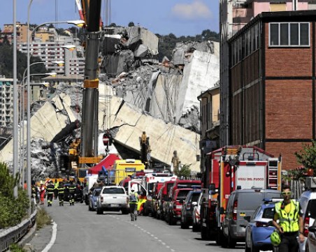 Скъсан тирант е довел до рухването на моста в Генуа