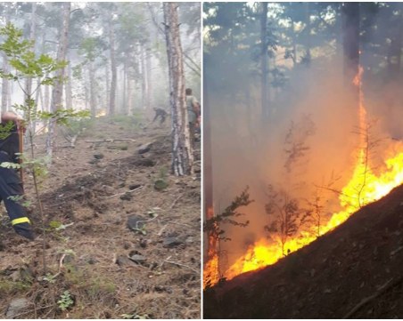 Армията се включи в потушаването на огъня над Карлово СНИМКИ и ВИДЕО