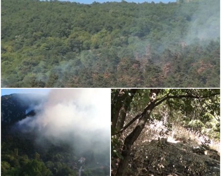 Няколко нови огнища от пожара край Карлово са пламнали през изминалата нощ ВИДЕО