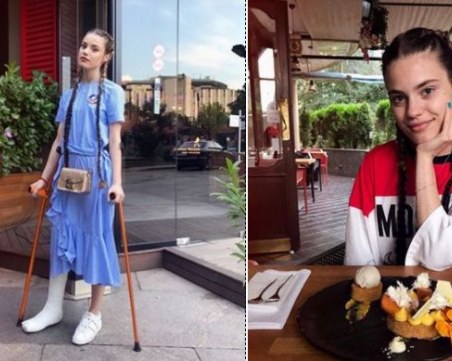 Моделката Кристин Илиева посрещна 21-вия си рожден ден с гипс СНИМКИ