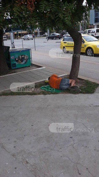 Млад мъж спи на улицата в Кючука СНИМКИ