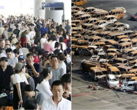 Над 3000 души евакуираха тази нощ от летището в Осака СНИМКИ