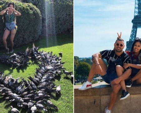 Новата изгора на Джулиана Гани й подари сърце от... живи гълъби в Париж СНИМКИ