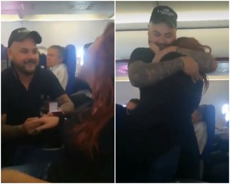 Любов високо в небето: Пловдивчанин предложи брак на приятелката си по време на полет ВИДЕО