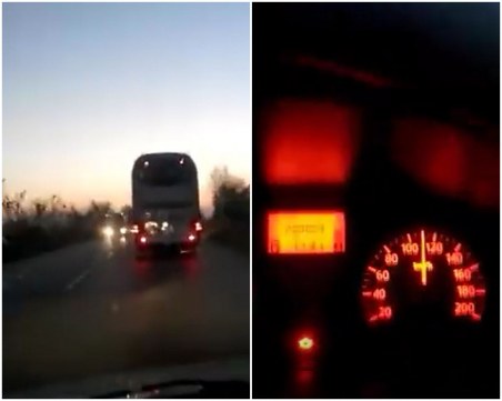 Автобус шпори със 130 км/ч и изпреварва коли по пътя Пазарджик - Пловдив ВИДЕО