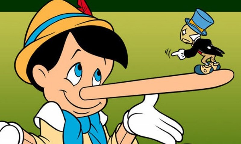 Носът на Пинокио трябва да се скъси! При лъжа той не расте, а се свива!