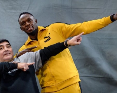 Марадона спасява футболната кариера на Юсеин Болт