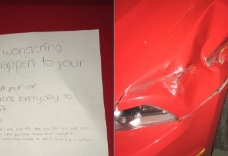 Дете остави върху блъсната кола бележка, с която взриви социалните мрежи СНИМКИ