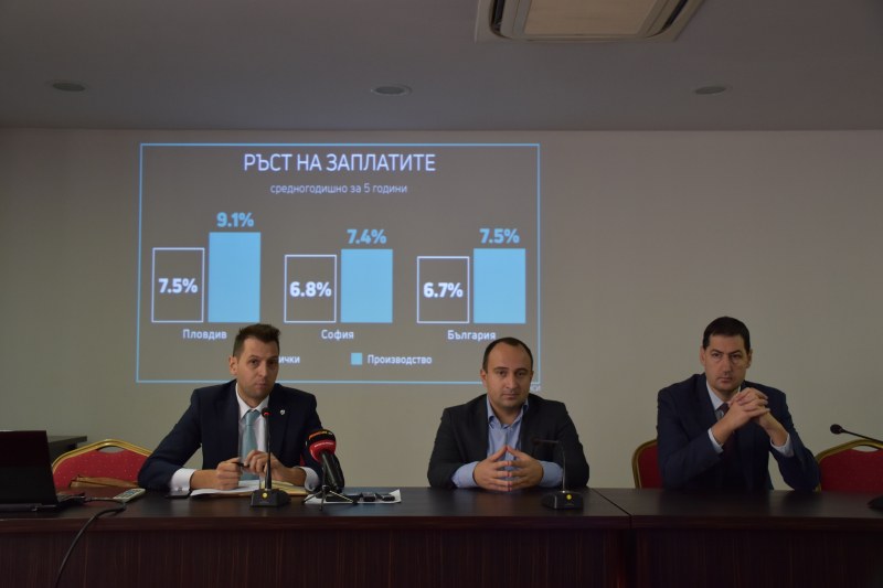 Пловдив с по-висок ръст на заплатите от София