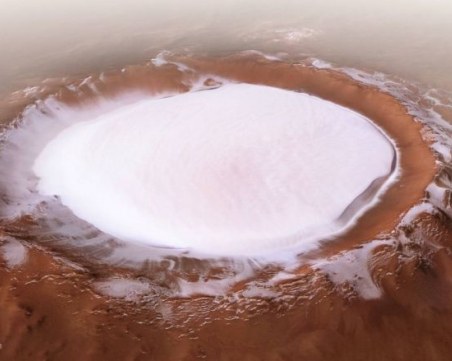 Заснеха уникална снимка на ледник на Марс