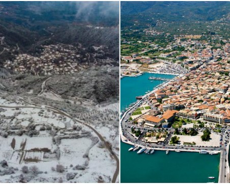 Сняг покри Лефкада след ледения циклон София