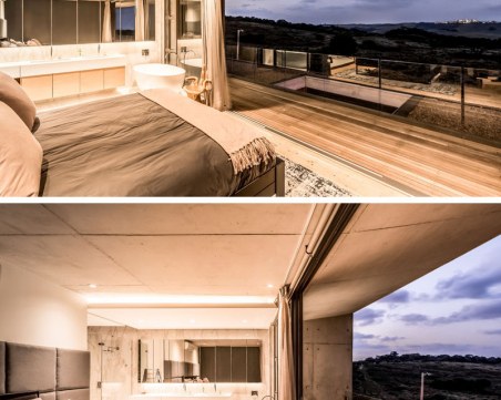 Съвременните къщи: басейн на партера, градина на покрива