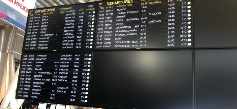 Водят на хотел пътниците с отменени полети от летище София