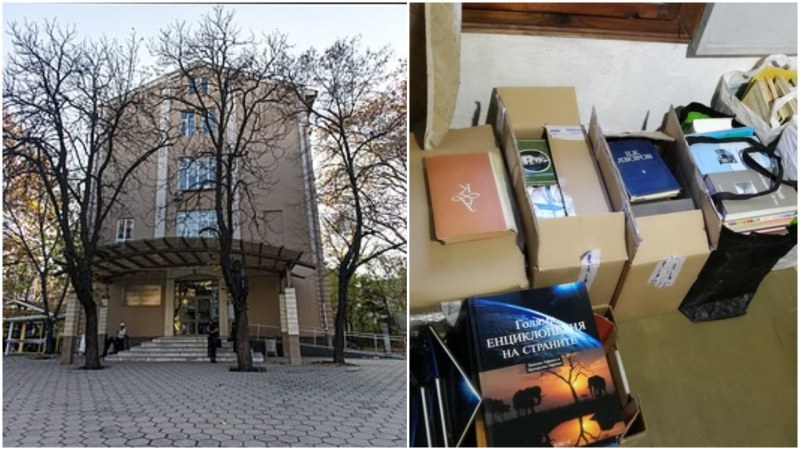 Библиотеката на ПУ дари 6 кашона книги за изгорялото читалище в село Скребатно