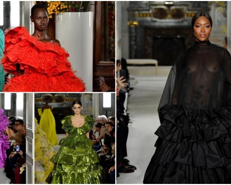 Наоми Кембъл дефилира топлес в Париж СНИМКИ