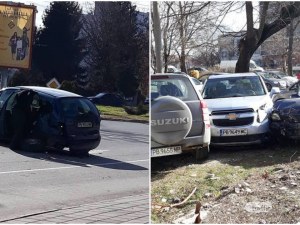 Шофьор потроши няколко коли в Кършияка, за да мине на пряко СНИМКИ