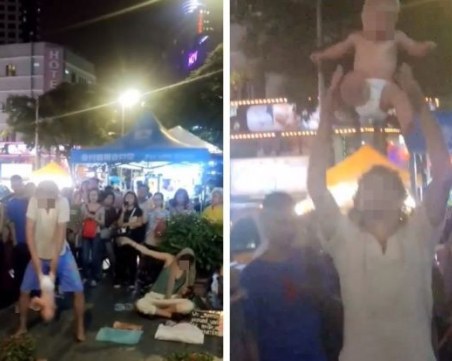 Руснак жонглира с дете, арестуват го ВИДЕО