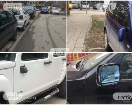 Пловдивчанин взе закона в свои ръце! Повреди поне 10 неправилно спрели коли в Кючука