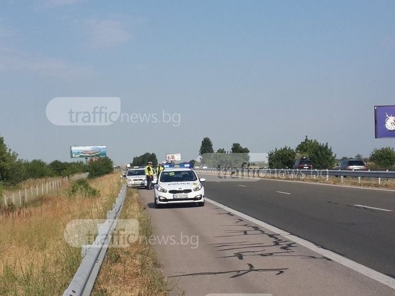 Пикап и такси се блъснаха на АМ Тракия край Пловдив