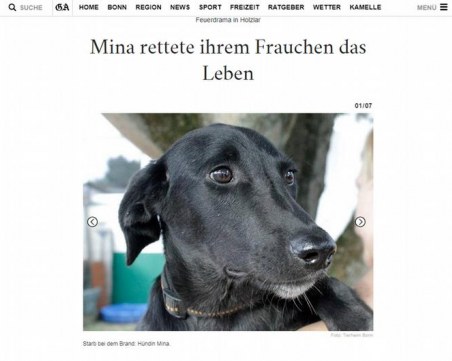 Мина от България – герой в Бон! Спаси стопанката си от огъня, но тя загина