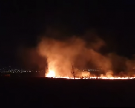 Четири екипа на пожарната гасят пламъците край 