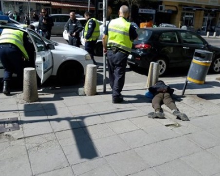 Мъж бе арестуван зрелищно на бул. 