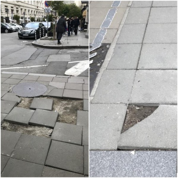 Жена си счупи крака в разбитите плочки на една от най-скъпите улици в София