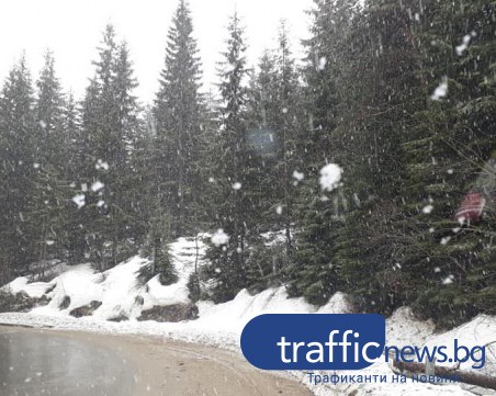 Пролет ли? Сняг се сипе на парцали на километри от Пловдив