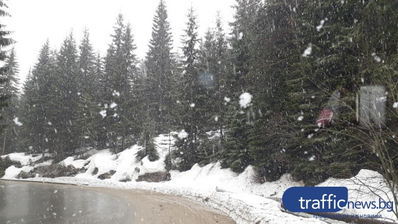 Пролет ли? Сняг се сипе на парцали на километри от Пловдив