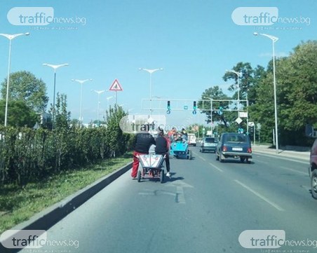 Рикши и каруци в центъра на Пловдив! Колят агнета, катунът потегля